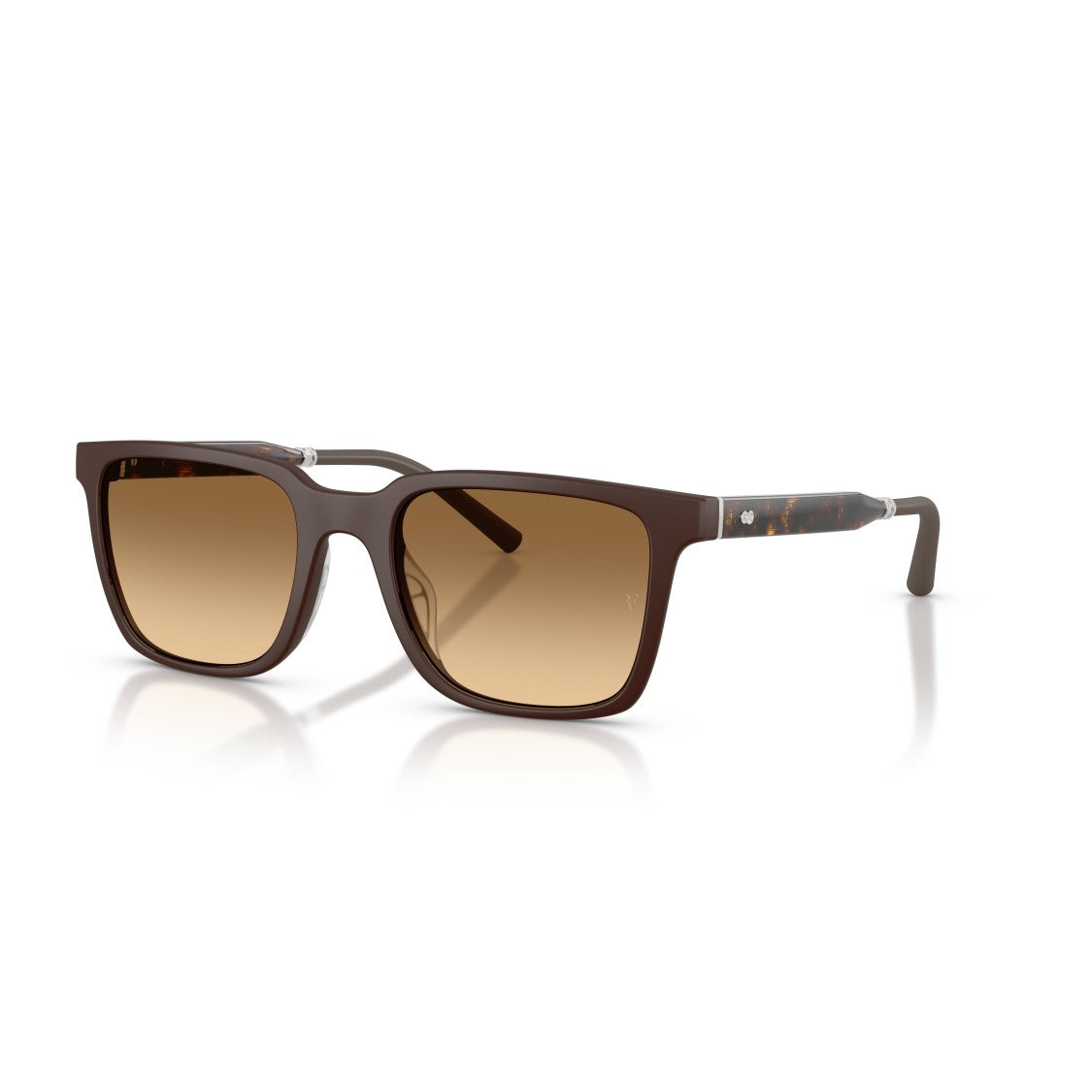 Oliver Peoples 0Ov5553su Rectangular Matte Brown Sunglasses With Tortoiseshell Temples