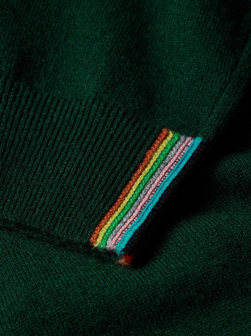 Paul Smith Subtle Stripe Detail Crewneck Cashmere Sweater