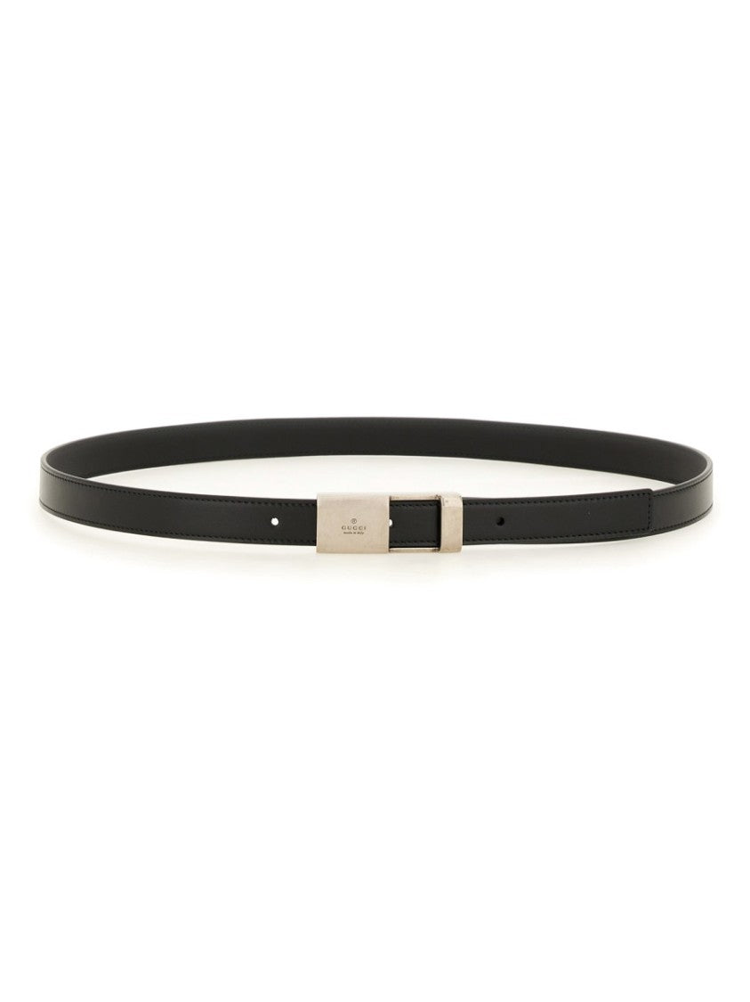 Gucci Brown Calfskin Belt With Classic Buckle