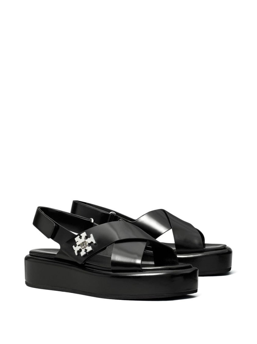 Tory Burch Cross-Strap Sandals With Tb Monogram