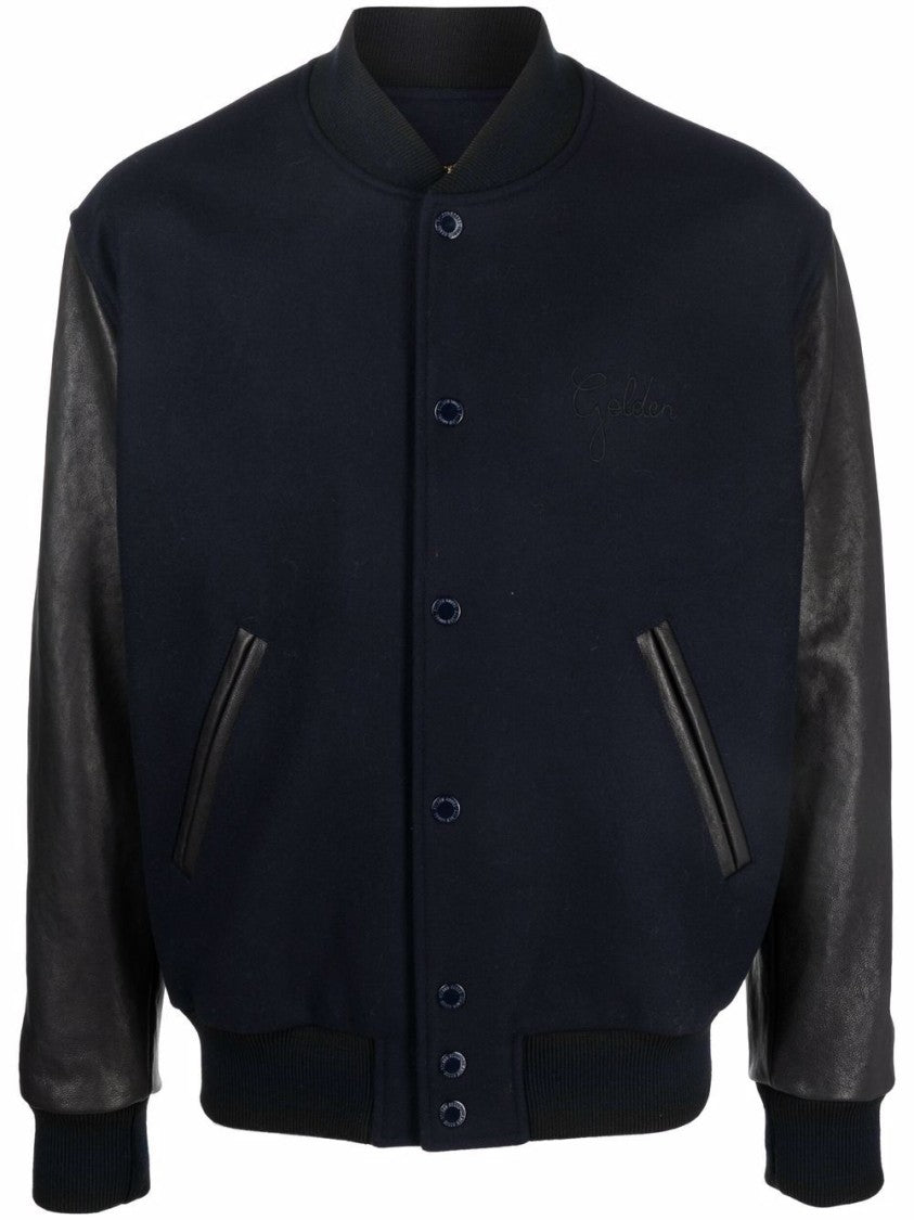 Golden Goose Panelled Design Baseball Collar Jacket