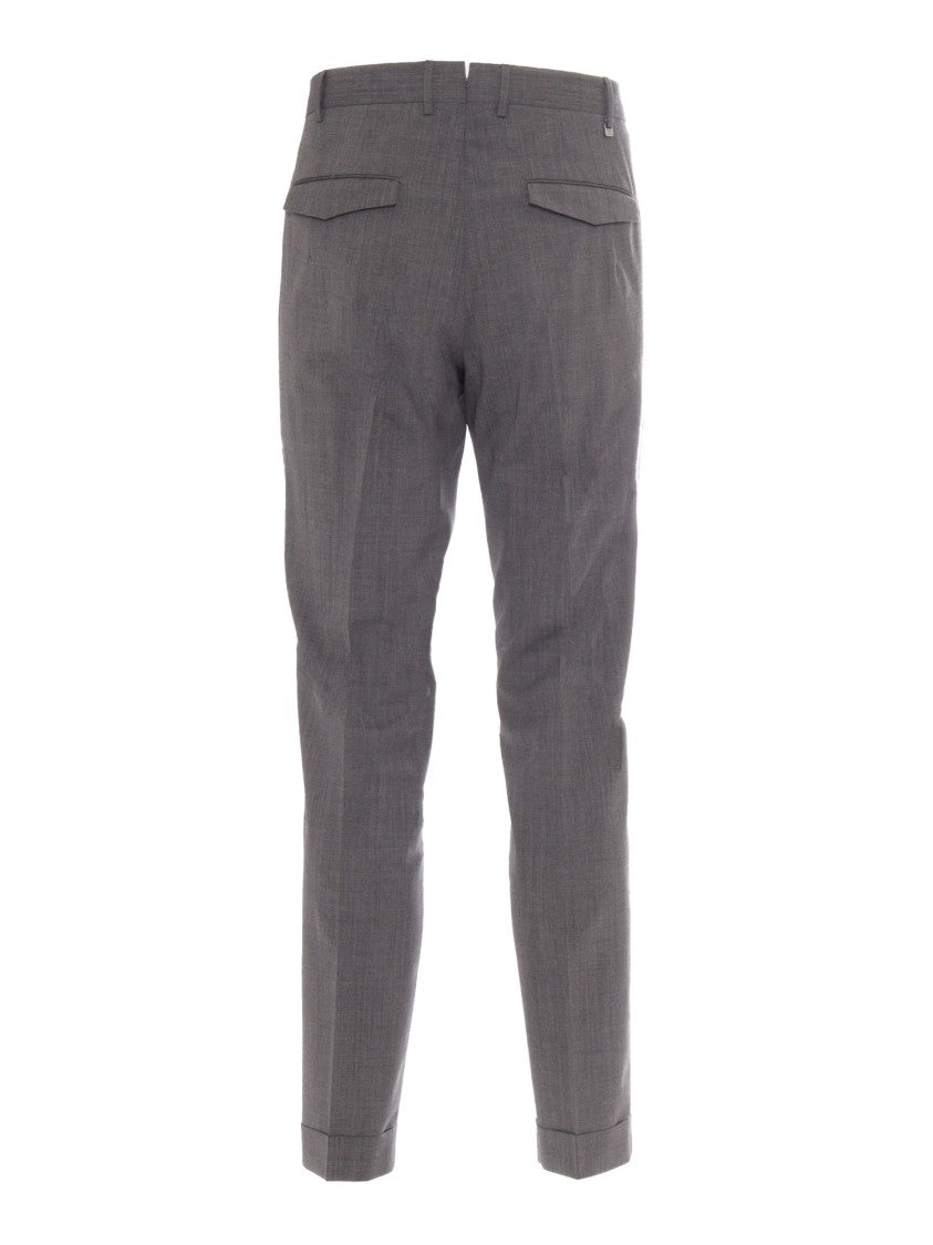 Pt01 Tailored Grey Trousers With Pleat