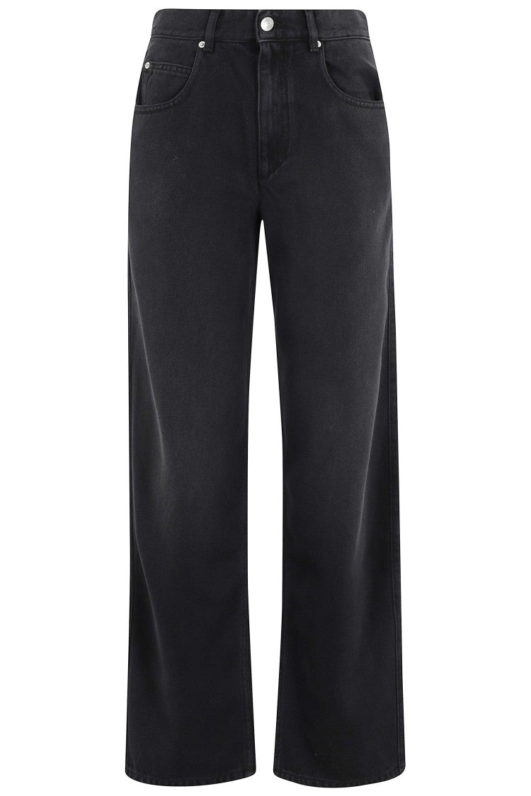 Isabel Marant Faded Black Jenny Gz Five-Pocket Straight Lyocell-Blend Jeans