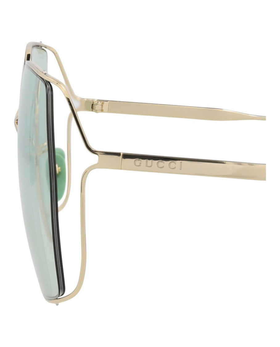 Gucci Square-Frame Metal Sunglasses