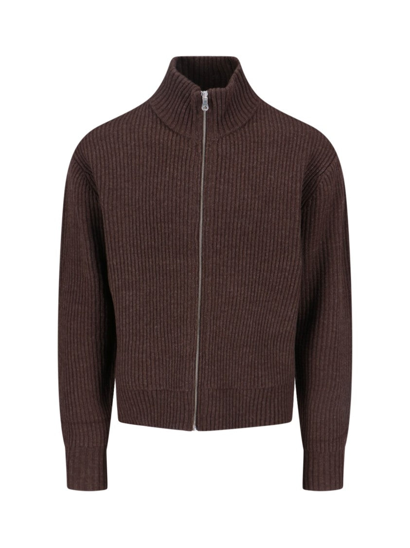 Berner Kuhl Brown Full Zip Wool Sweater