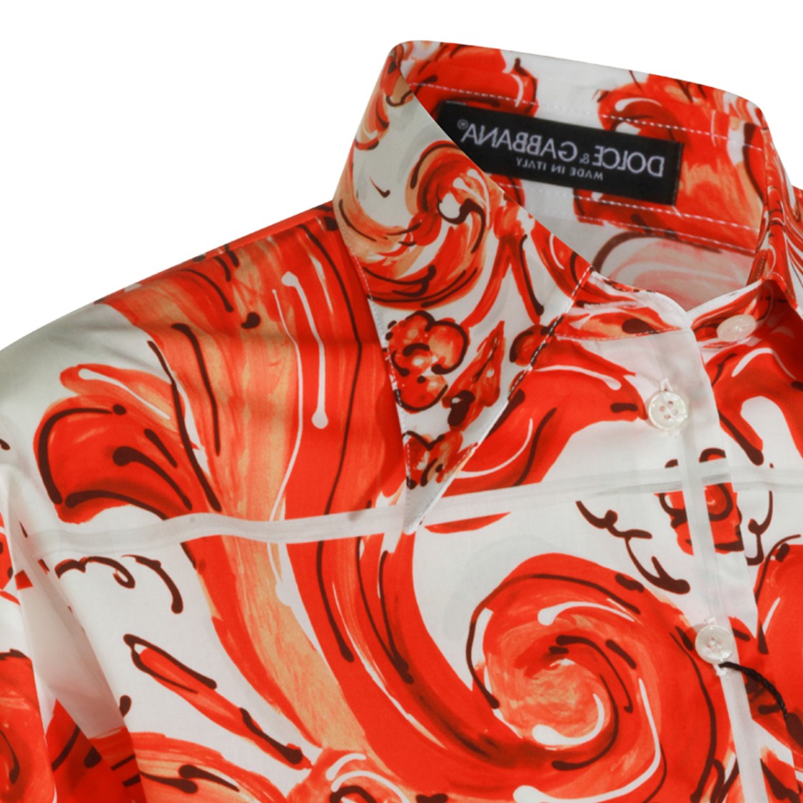 Dolce & Gabbana Orange Cotton Maiolica Shirt