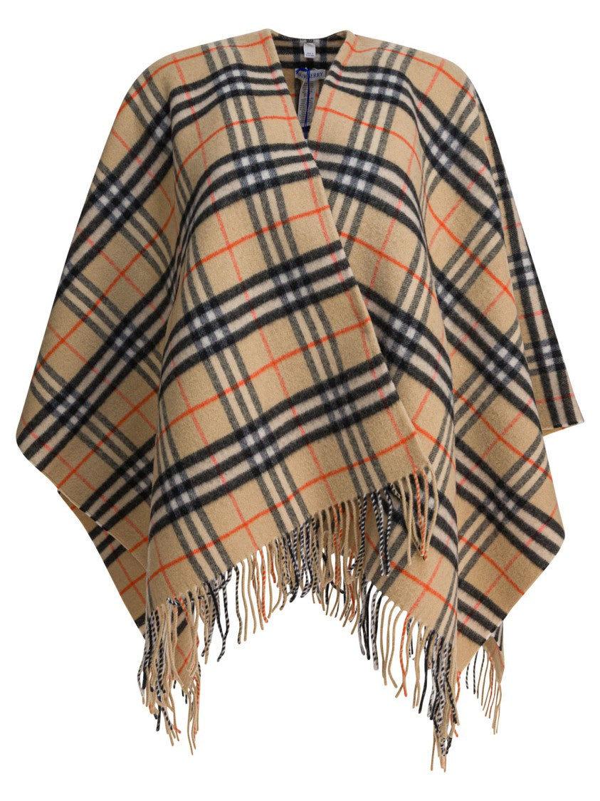 Burberry "Check" Wool And Cashemre Cape