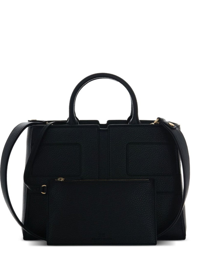 Elisabetta Franchi Structured Black Handbag With Versatile Carrying Options