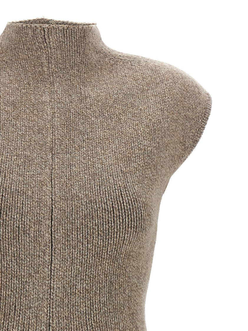 Magda Butrym Cashmere Knit Mini Dress With Flared Skirt