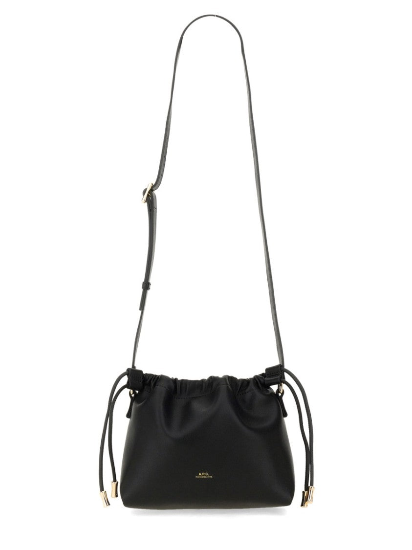 A.P.C. Gold Ninon Mini Gathered Shoulder Bag