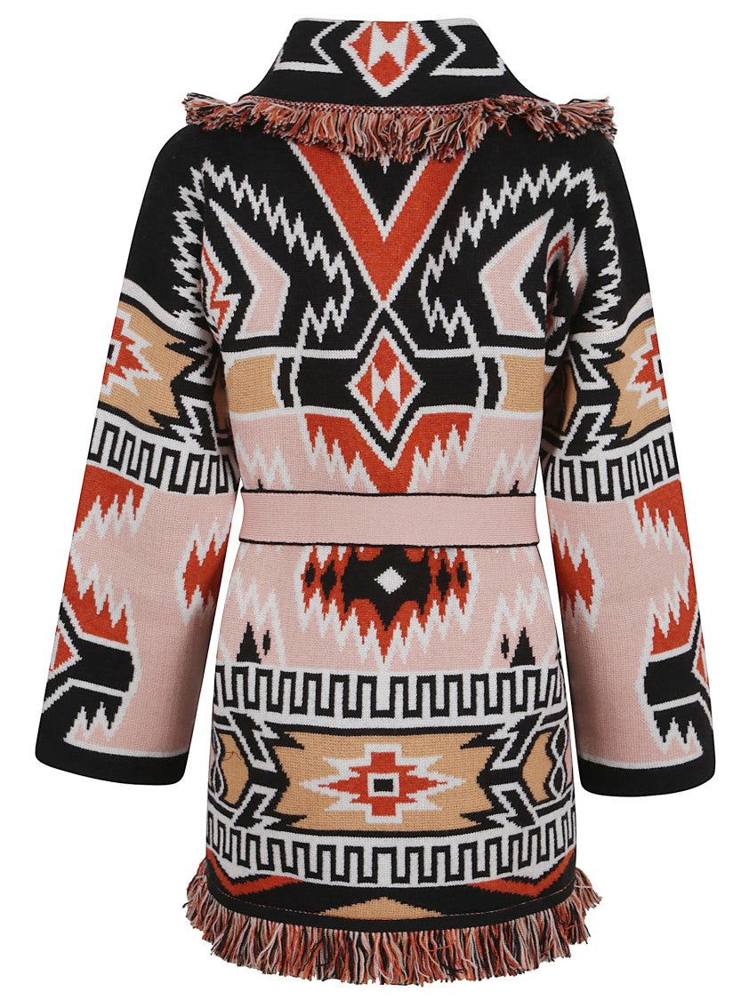 Alanui Geometric Patterned Virgin Wool Cardigan