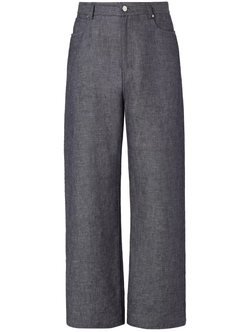 Fendi Relaxed Light Denim Dark Blue Wide-Leg Jeans
