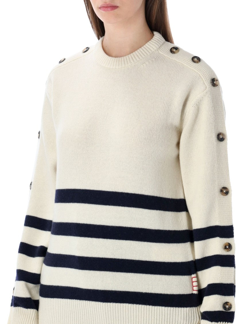 J. W. Anderson Ivory Breton Jumper With Buttoned Sleeves