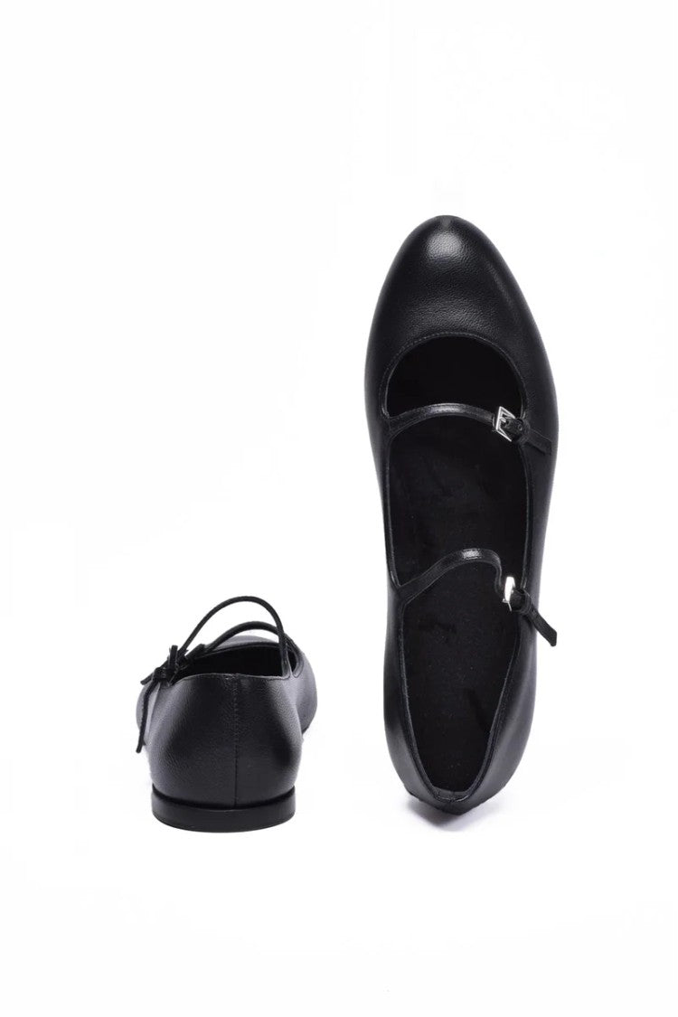 Max Mara Leather Ballerinas Rubber - Black