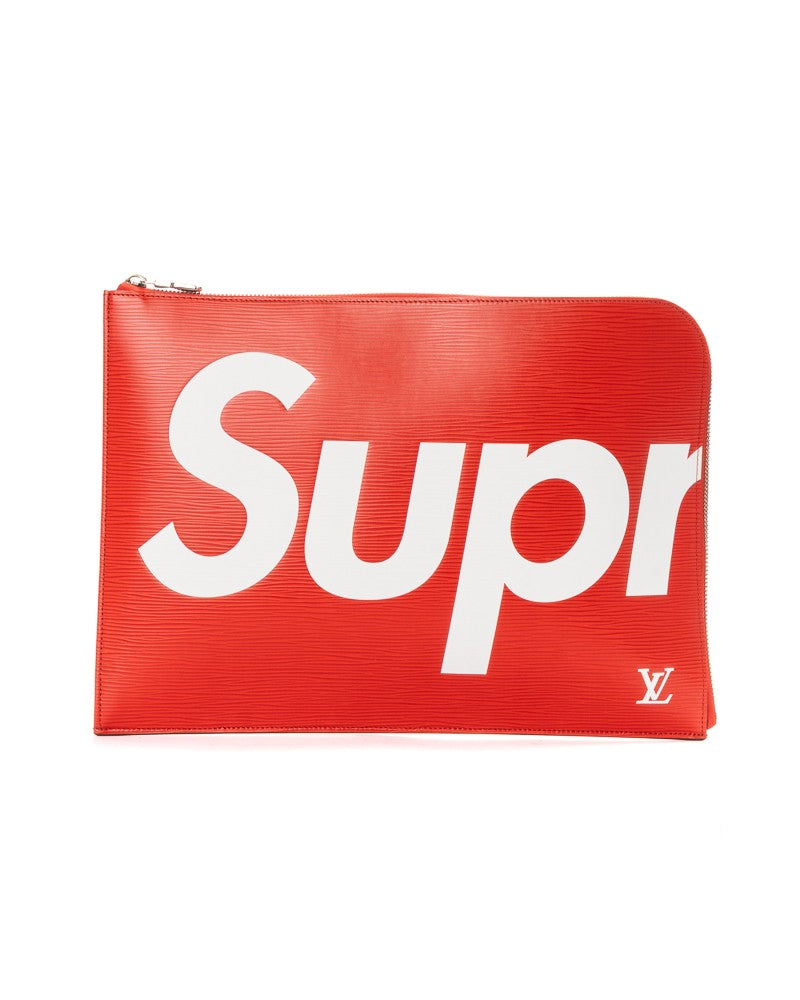 Louis Vuitton X Supreme Pochette Jour Mm Epi In Red