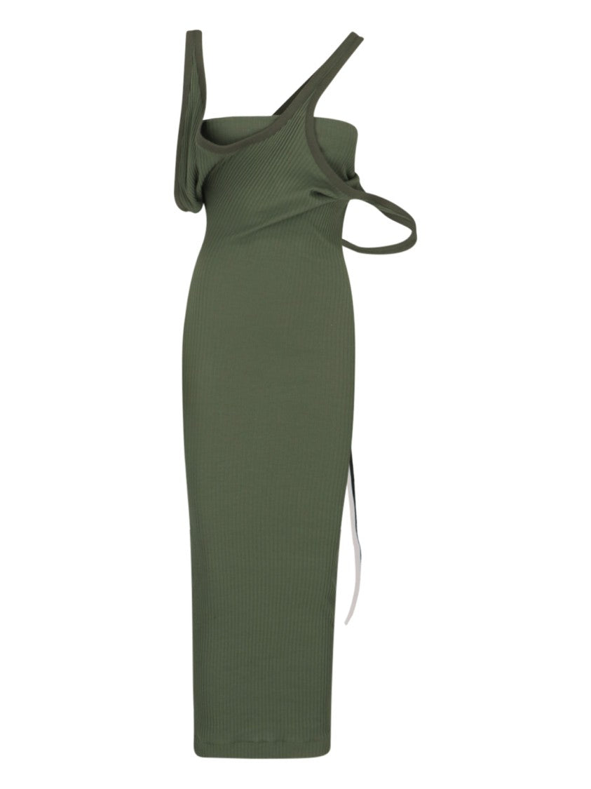 The Attico Green Cotton Long Dress