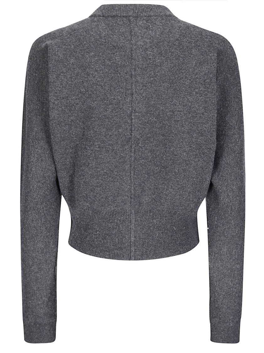 Extreme Cashmere Short Batwing Sleeve Cardigan With Logo Embroidery