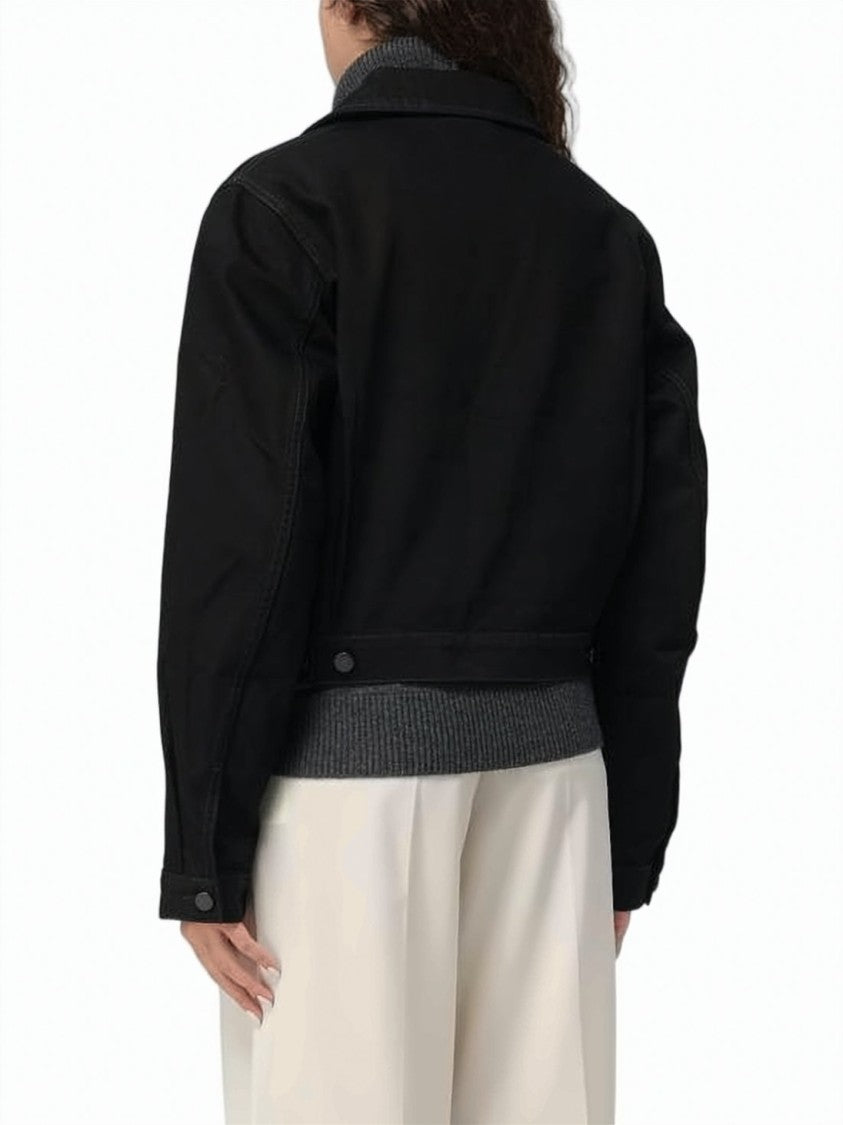 Lemaire Cropped Black Cotton Shirt Jacket