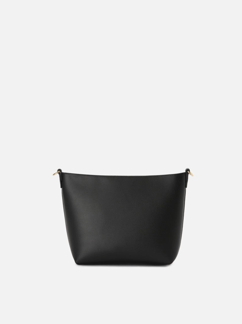 Mc2 Saint Barth Minimalist Black Handbag With Gold-Tone Hardware