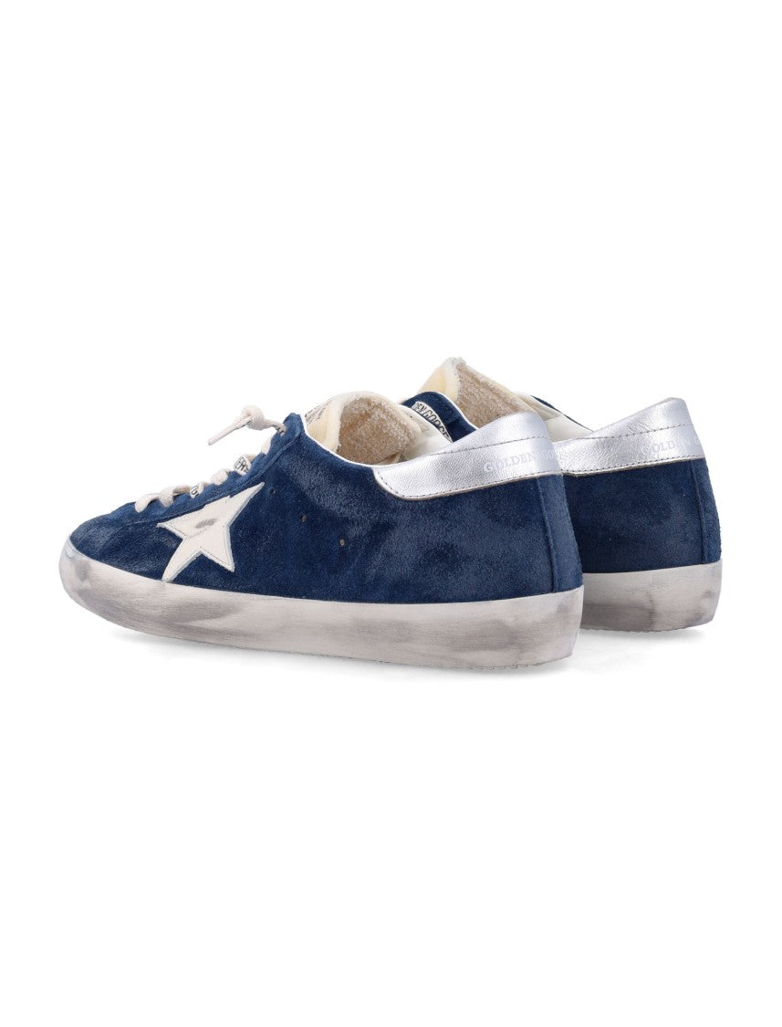 Golden Goose Superstar Navy Blue Suede Low-Top Sneakers