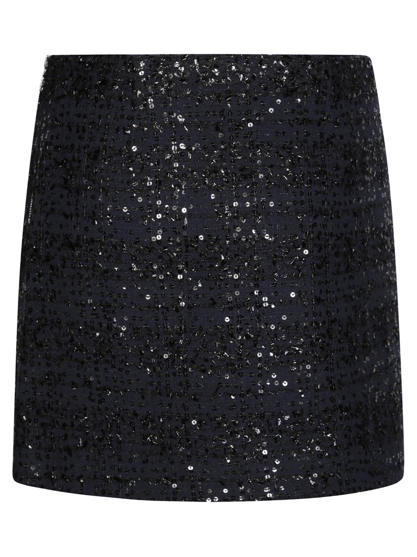 Rotate Boucle Navy Skirt