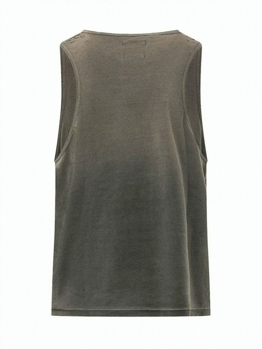 Gallery Dept. Faded Grey Sleeveless Tank Top With Bold Logo Detail