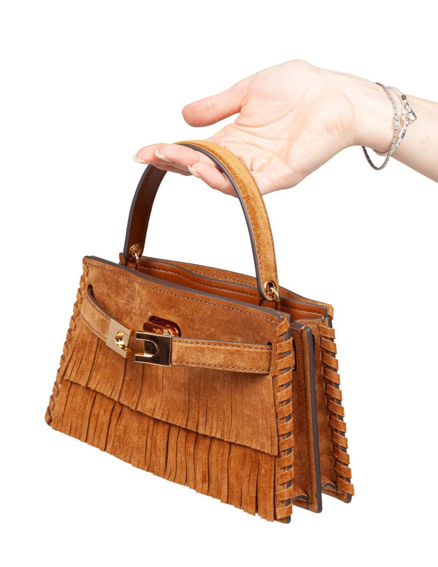 Tory Burch Lee Radziwill Mini Suede Handbag
