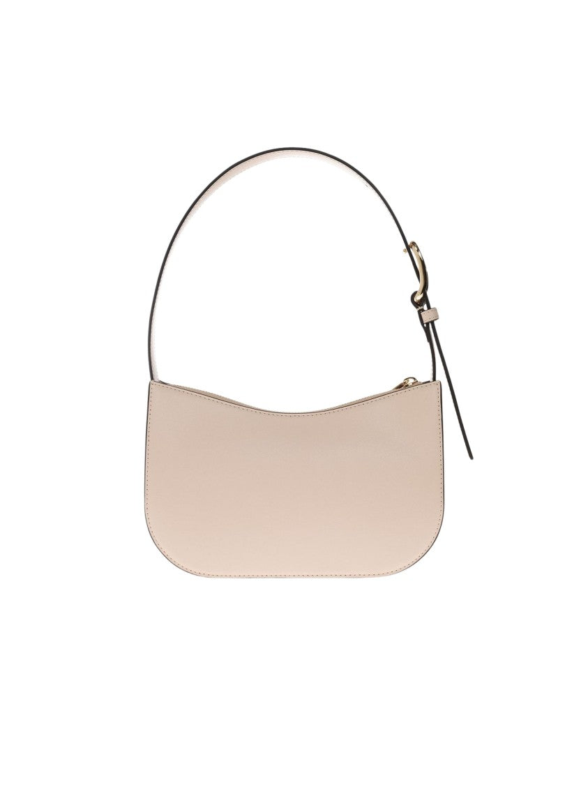 Furla Sleek Curved Leather Shoulder Bag With Adjustable Strap