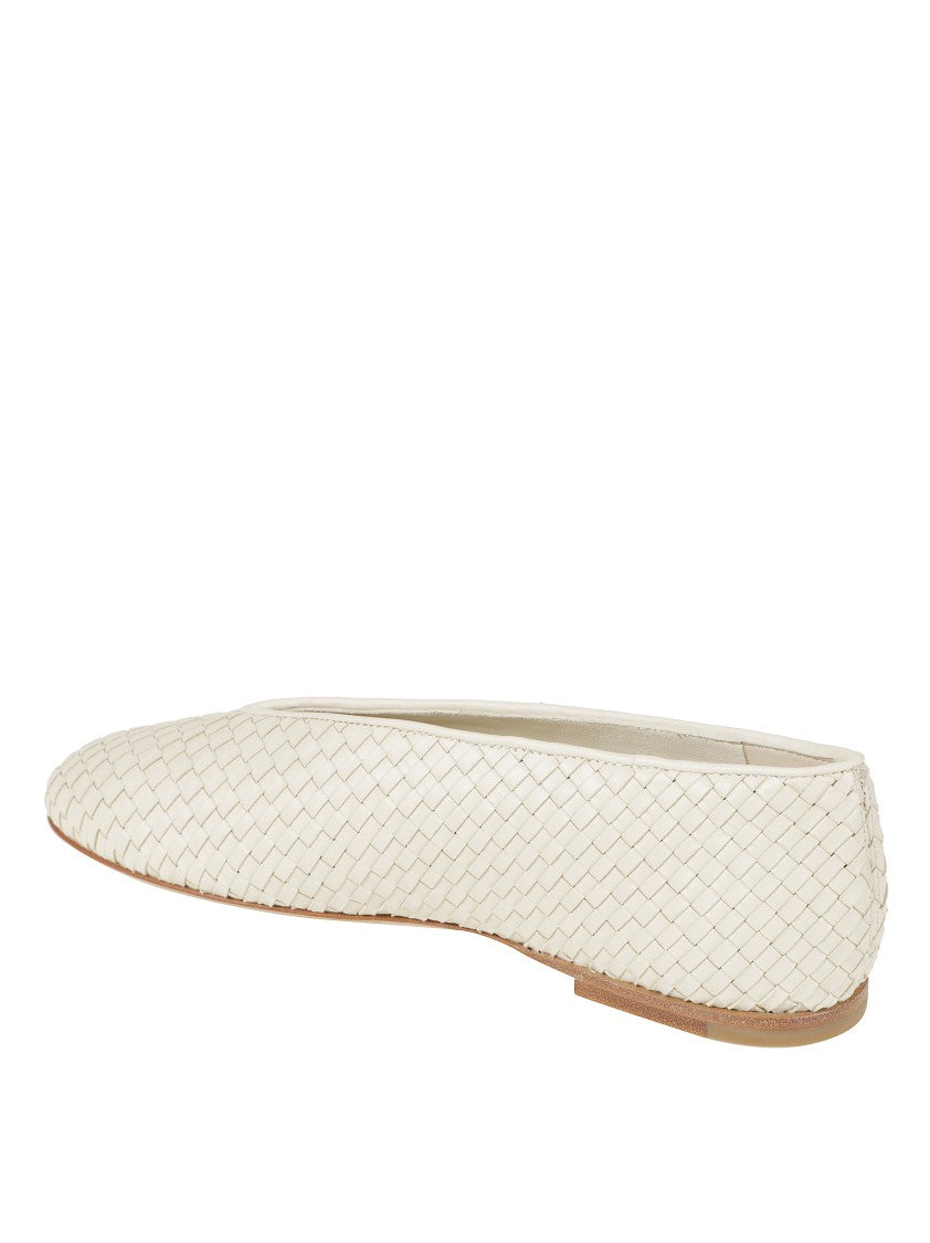 Bottega Veneta Woven Upper Flat Shoes With Rounded Toe