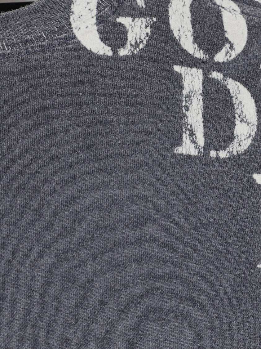 Golden Goose Distressed Blue Crew Neck T-Shirt