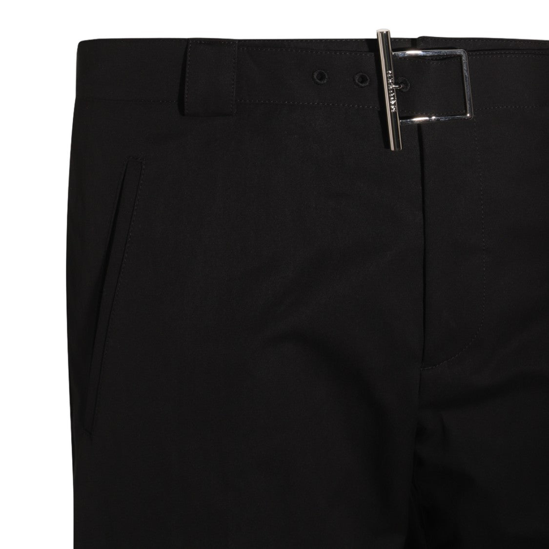 Alexander Mcqueen Tailored Black Trousers With Silver Buckle Detail