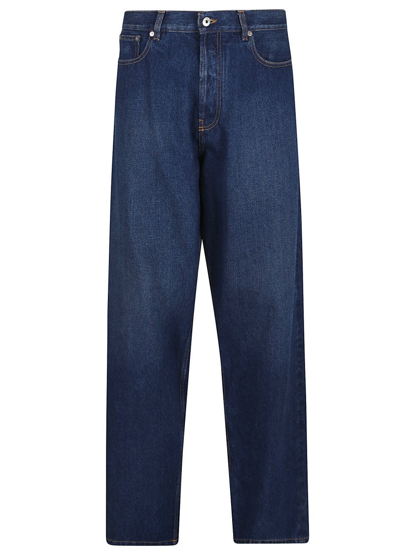 Off-White Relaxed Fit Denim Jeans With Classic Five-Pocket Styling
