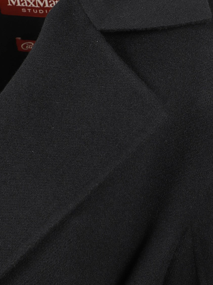 Max Mara Knee-Length Wrap Coat With Wide Lapel