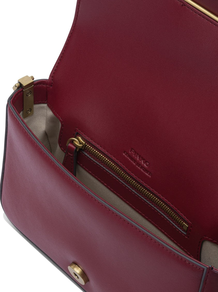Pinko Red Leather Shoulder Bag