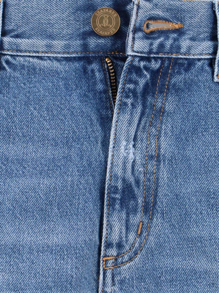 Seafarer Straight-Leg Medium Blue Jeans With Fading And Whiskering
