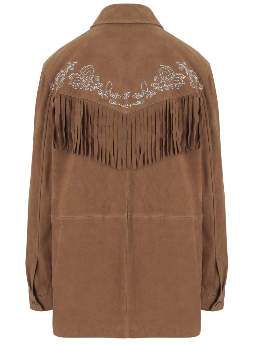 Uncommon Caramel Suede Fringed Jacket