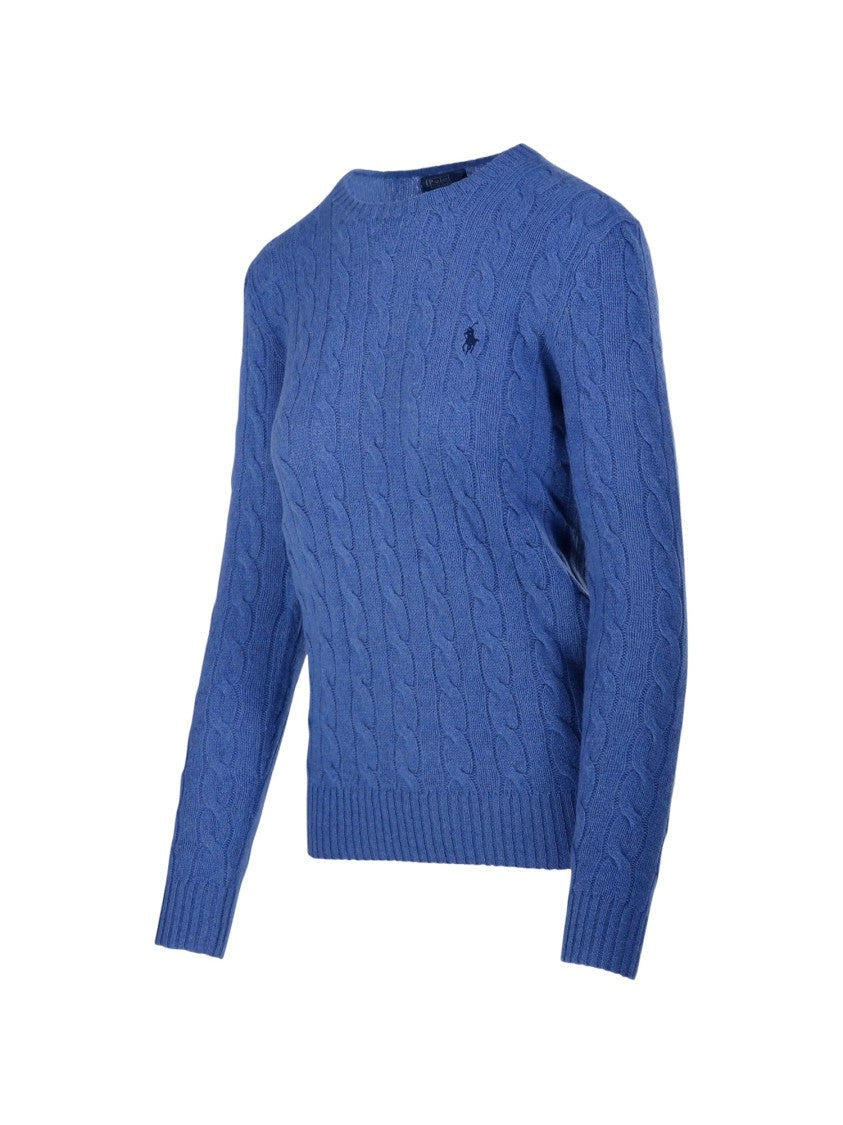 Polo Ralph Lauren Light Blue Cable Knit Wool Sweater