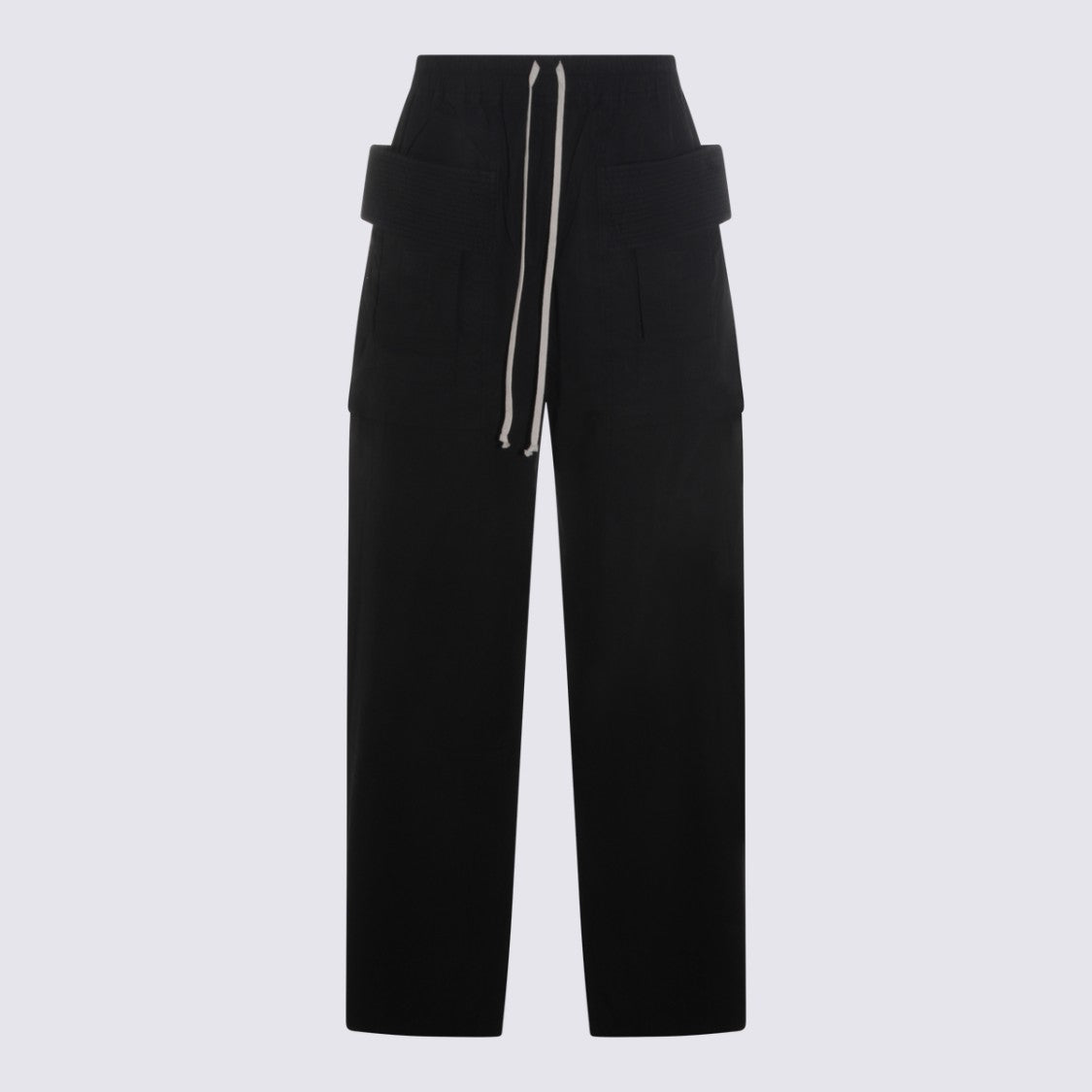 Drkshdw By Rick Owens Black Cotton Creatch Wide Cargo Pants