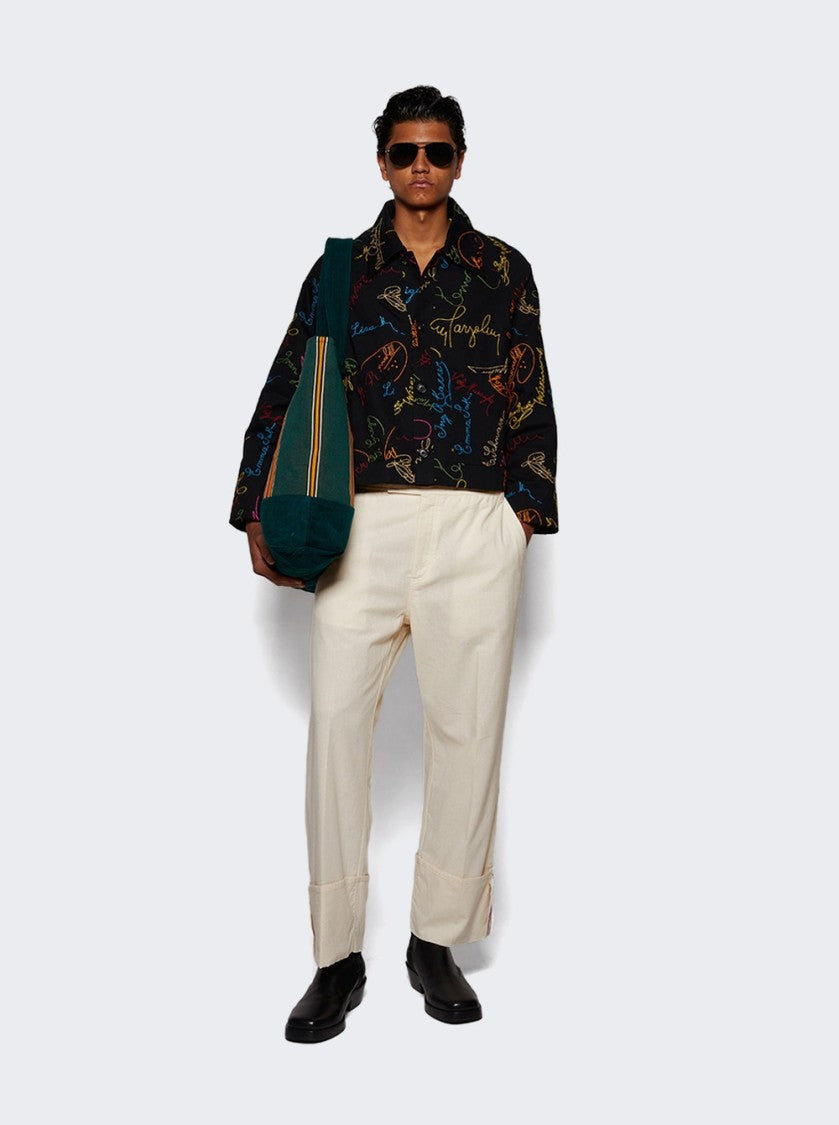 Thom Browne Unconstructed Straight Leg Trousers Muslin