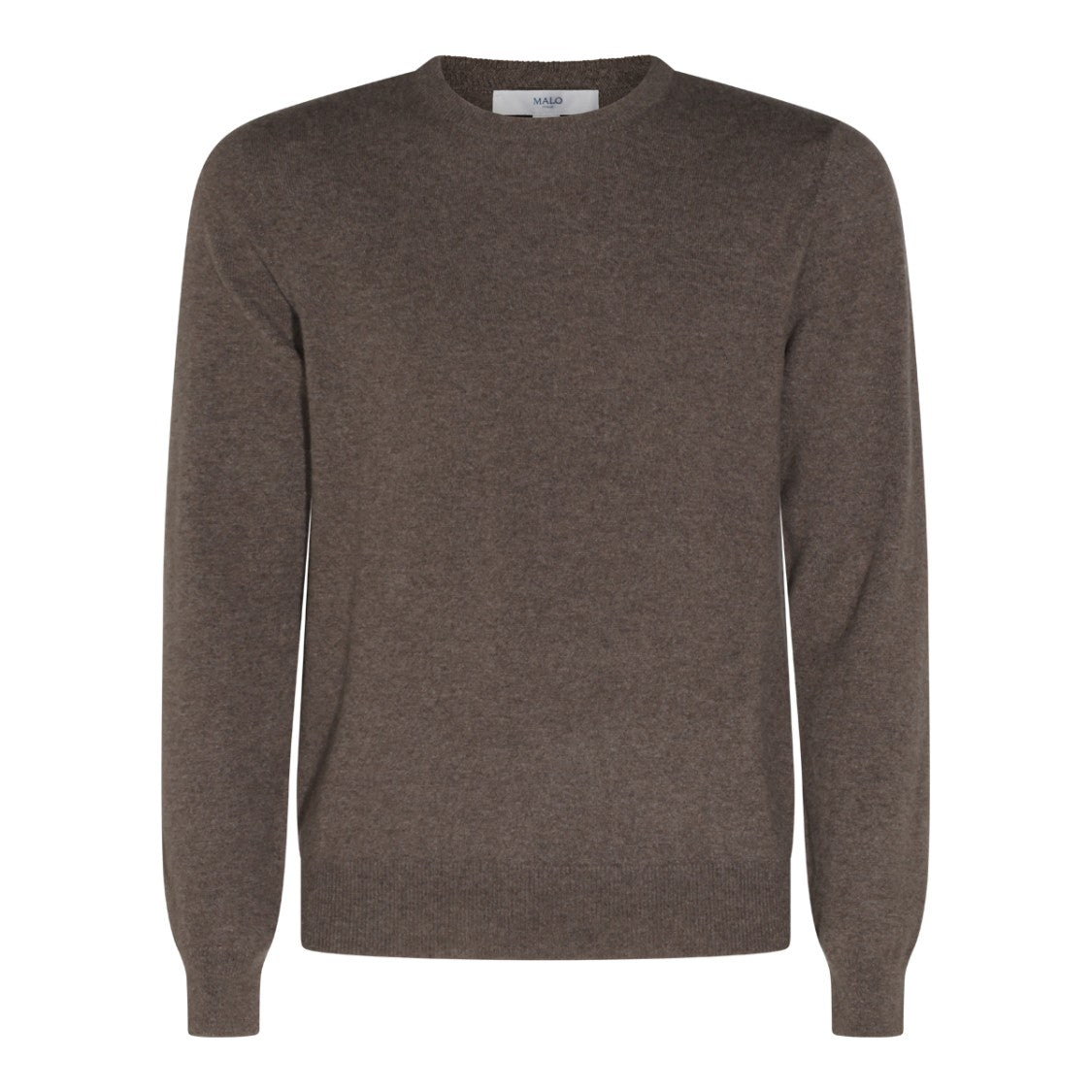 Malo Tobacco Cashmere Sweater With Round Neckline