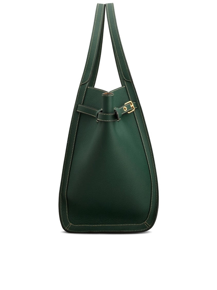 Tod's Deep Green Trapezoidal Leather Shoulder Bag