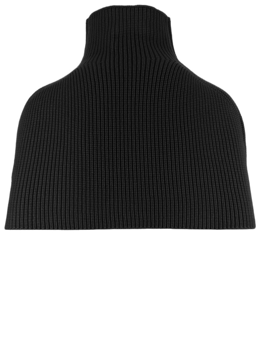 Sa Su Phi Black Cropped Ribbed Turtleneck Cashmere Jacket