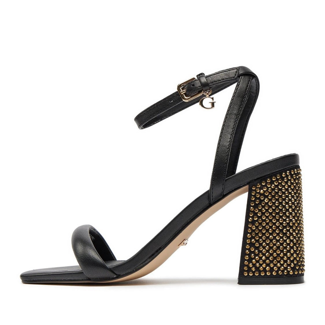 Guess Black Gelectra Studded Block Heel Sandals