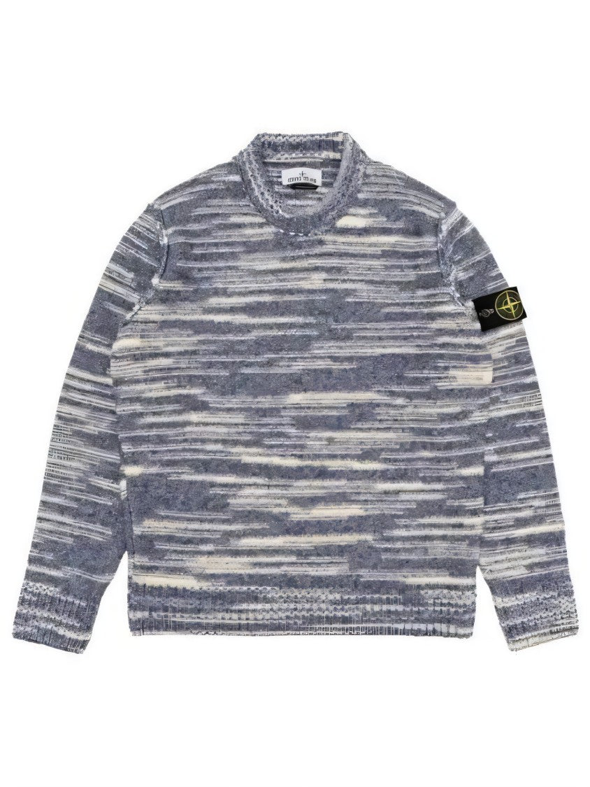 Stone Island Textured Grey Wool Sweater
