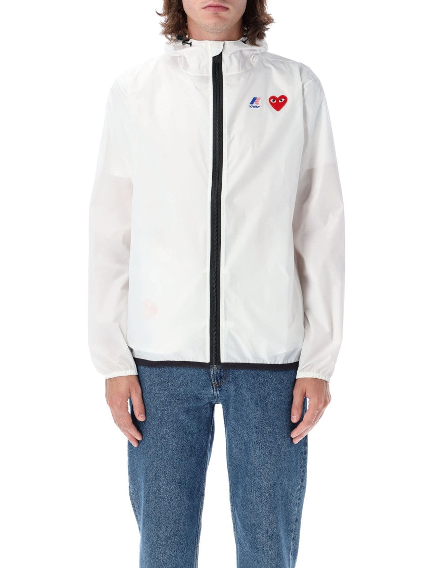 Comme Des Garçons Minimalist Full Zip Jacket With Distinctive Heart Patch