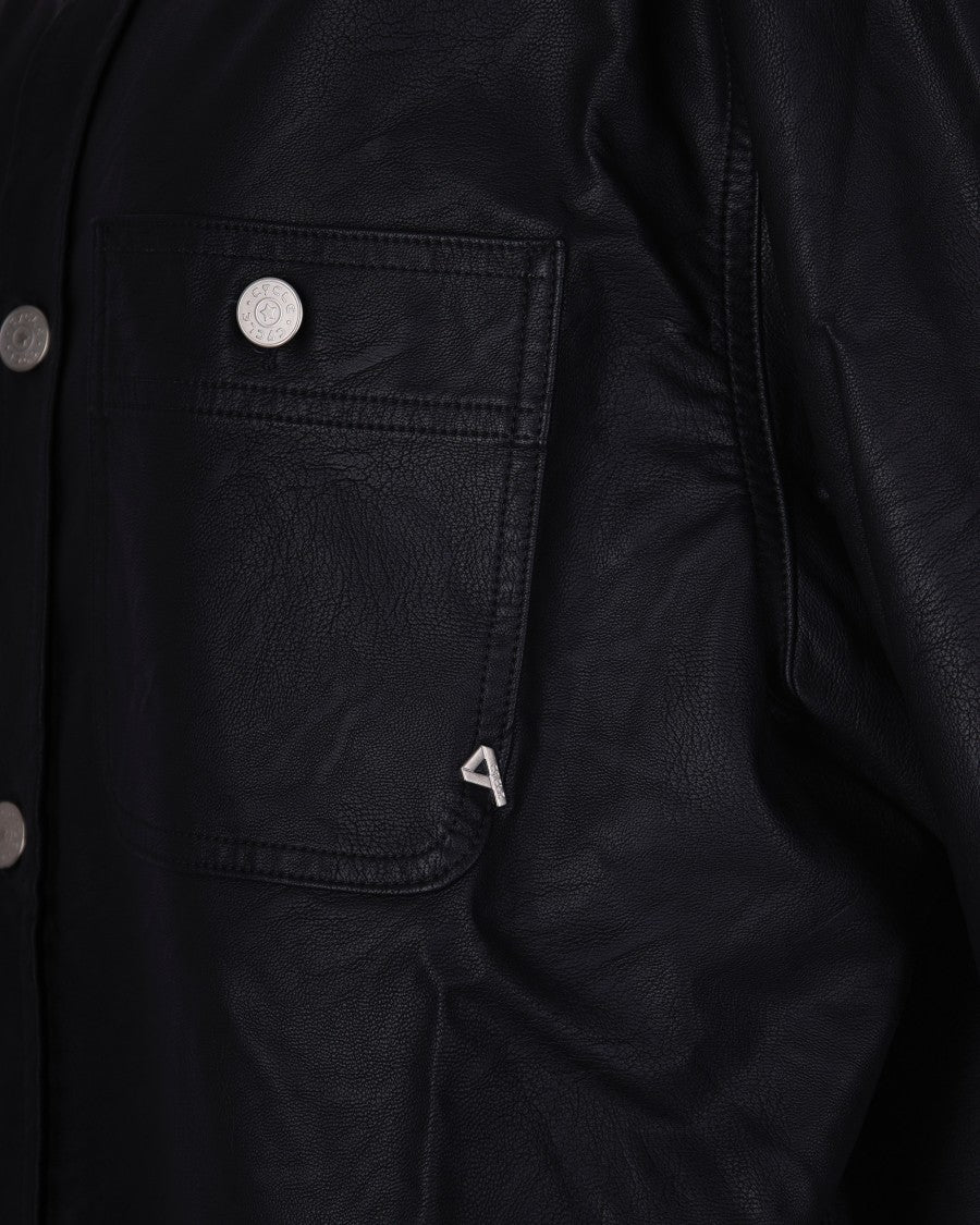 Cycle Rigid Fabric Shirt With Leather-Effect Coating