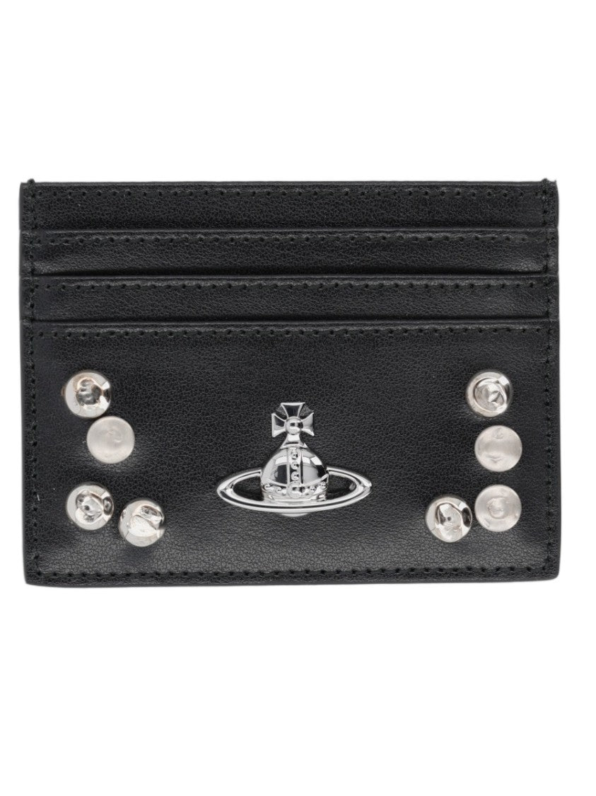 Vivienne Westwood Rectangular Cow Leather Wallet With Silver Accents
