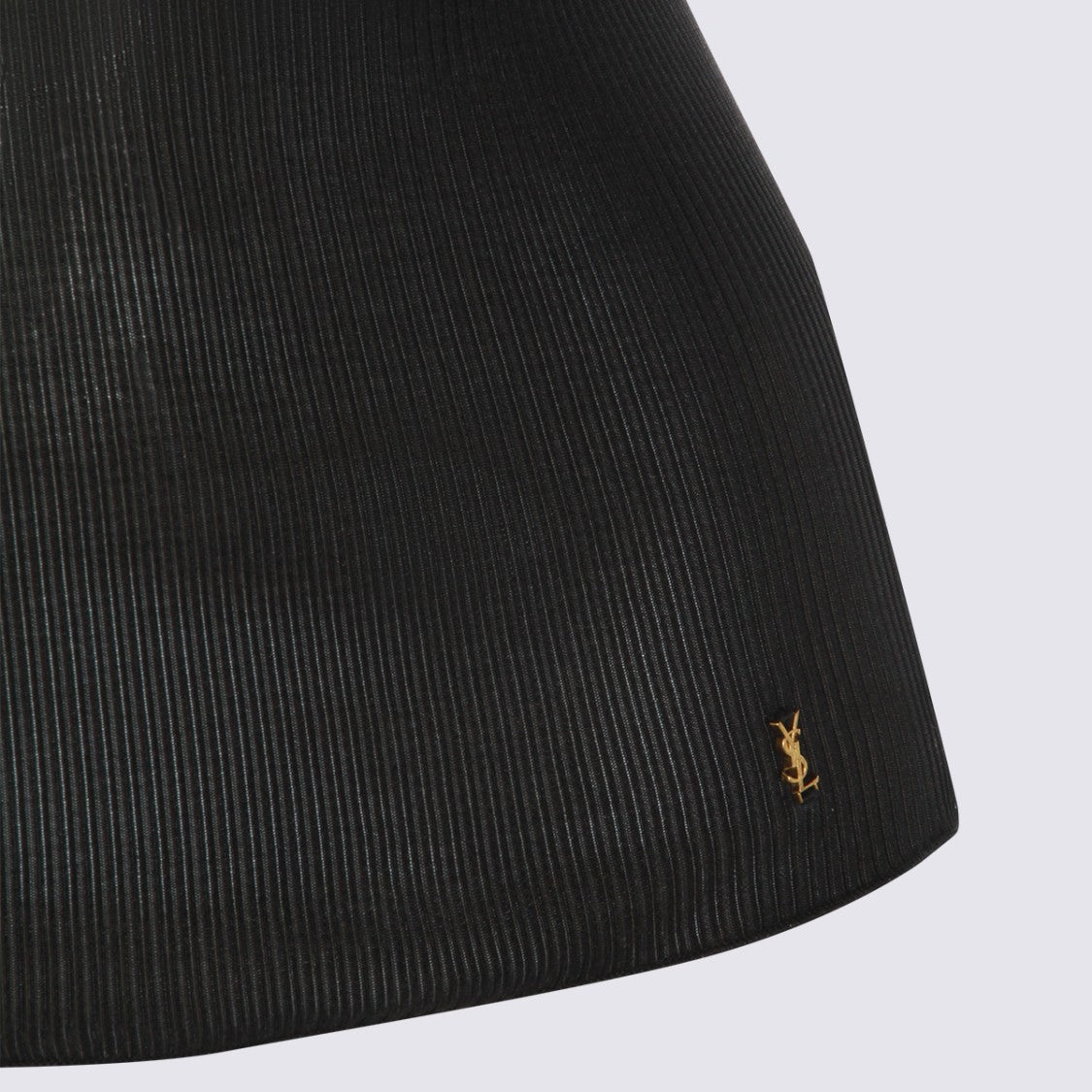 Saint Laurent Sheer Ribbed Tank Top With Deep V-Neckline And Metallic Logo