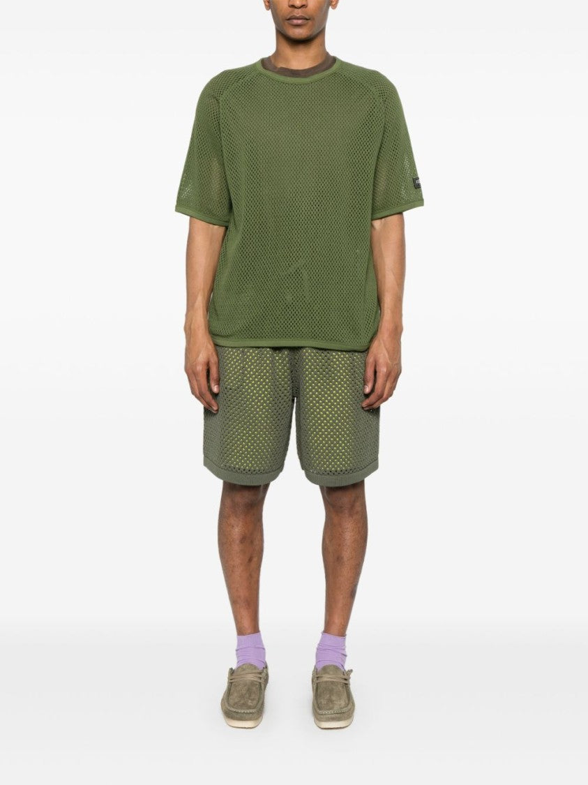 Kenzo Olive Green Drawstring Inset Shorts