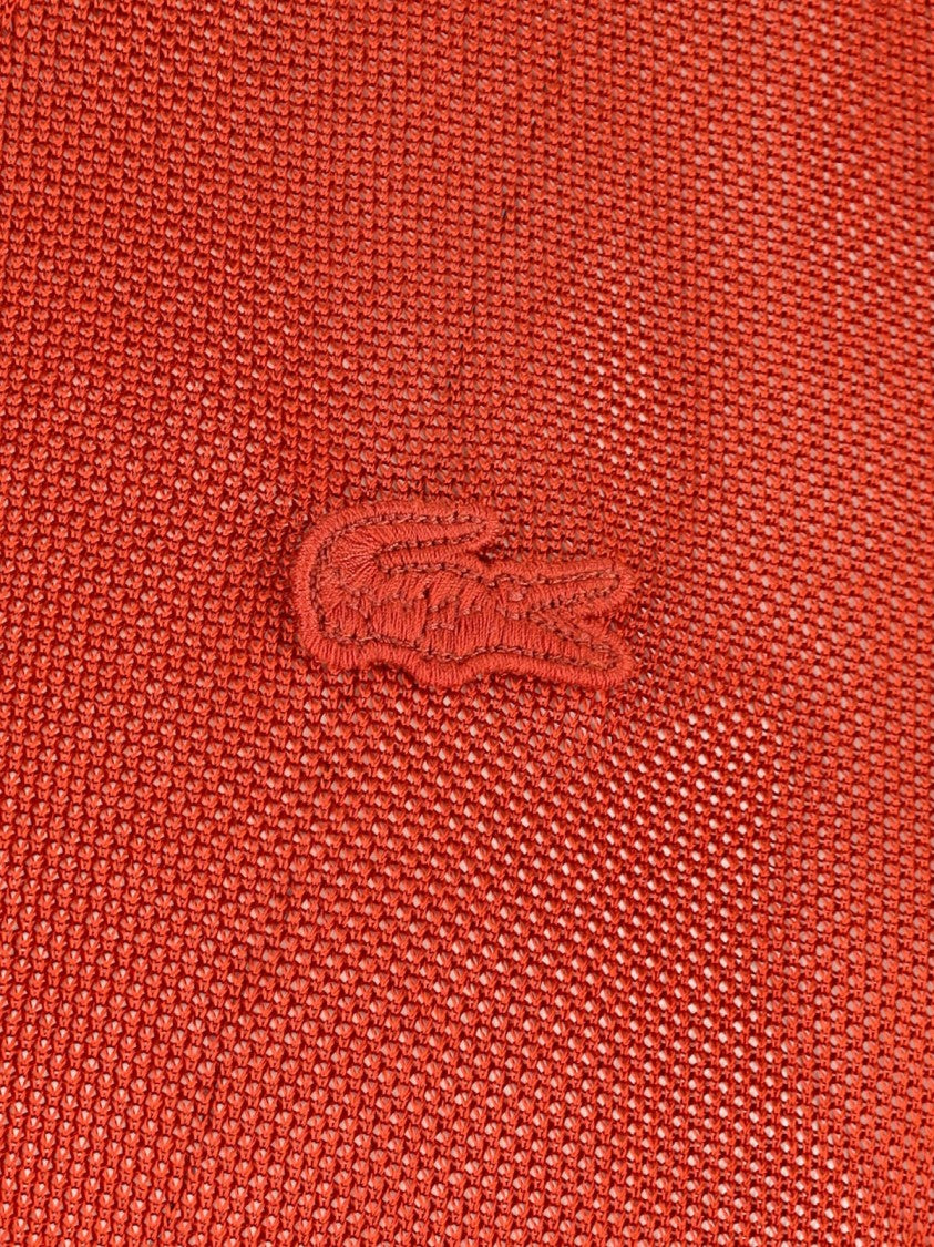Lacoste Orange Piqué Satin Ribbed Logo Polo